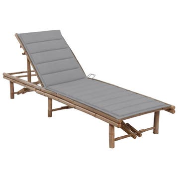 vidaXL Ligbed met kussen bamboe, Tuin en Terras, Ligbedden, Verzenden, Nieuw