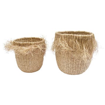 zeegras bloempot rafels (set van 2)*, Verzenden, Nieuw