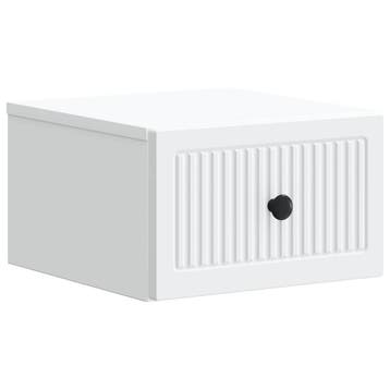 vidaXL Wandbeugel Bedkast met lade Wit 33 x 34,5 x 20 cm, Minder dan 45 cm, Verzenden, Nieuw, Minder dan 55 cm
