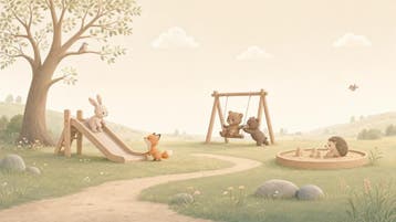 Bosdieren behang kinderkamer – speeltuin fotobehang, Verzenden, Fotobehang