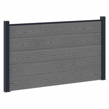 vidaXL Hekpaneel WPC en Aluminium Grijs, Verzenden, Nieuw