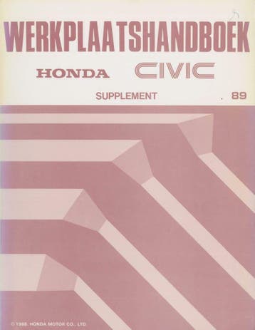 1988 Honda Civic Werkplaatshandboek supplement, Verzenden