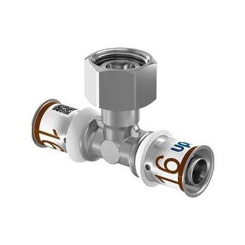 Uponor S-Press Plus perskoppeling Ø16x1/2x16 T-stuk - binne, Verzenden, Nieuw