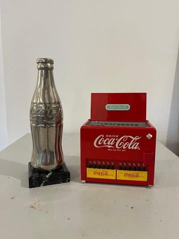 Coca Cola - sculptuur, Trophée Coca-Cola + Tirelire - 22 cm
