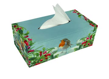 Tissuebox houder: A Robin’s Winter, Elwin van der Kolk,, Ophalen of Verzenden, Nieuw