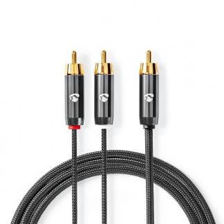 Tulp splitterkabel | M  M | Nedis | 3 meter (Stereo), Audio, Tv en Foto, Audiokabels en Televisiekabels, Nieuw, Verzenden