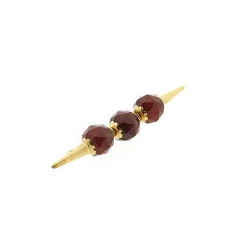 Vintage gouden broche met carneool, Gebruikt, Ophalen of Verzenden, Met edelsteen, Goud