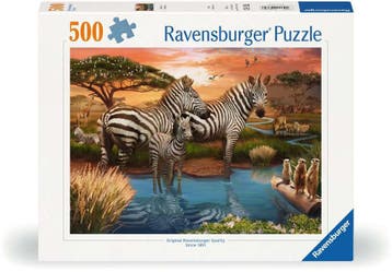 Zebra´s bij de drinkplaats Puzzel (500 stukjes) |, Verzenden, Nieuw