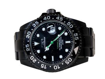 Veiling - Technos | Exclusief Zwart GMT-stijl Duikershorloge, Gebruikt
