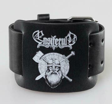 Ensiferum - Sword + Axe lederen Polsband off. merchandise, Ophalen of Verzenden, Nieuw, Kleding