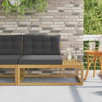 vidaXL Buiten Eind Sofa met kussen Wit 115 x 83 x 73 cm, Tuin en Terras, Verzenden, Nieuw