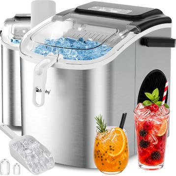 Ruhhy Ijsblokjesmachine 1,2 L zilver met ijsschep 12 kg p..., Huis en Inrichting, Ophalen of Verzenden, Nieuw