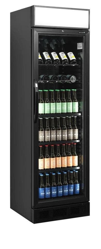 TEFCOLD CEV425CP BLACK – Zwarte Flessenkoeler met Verlichte, Zakelijke goederen, Horeca | Keukenapparatuur, Koelen en Vriezen