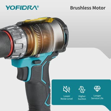 YOFIDRA Accu Klopboormachine 700Nm Brushless - Krachtige Sch, Verzenden, Nieuw