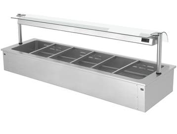 GGM Gastro | Inbouw bain-marie (drop-in) - 2110mm - 4,38 kW, Verzenden, Nieuw in verpakking, RVS Meubilair