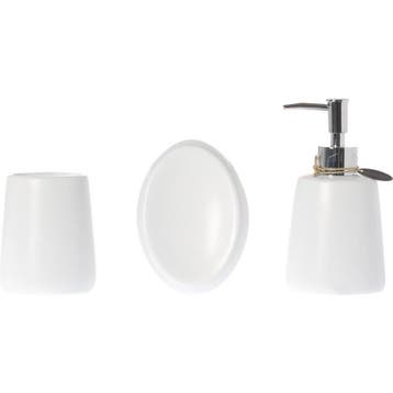 Benson 3-delige badkamerset - wit - keramiek - 26 cm, Ophalen of Verzenden, Nieuw