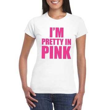 I am pretty in pink shirt wit dames - Kleuren thema shirts, Kleding | Dames, Ophalen of Verzenden, Nieuw