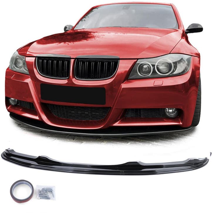 Voorspoiler BMW 3 Series E90 E91 (2004-2008) Glans Zwart, Auto-onderdelen, Carrosserie en Plaatwerk, Ophalen of Verzenden