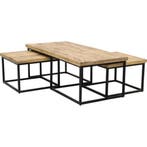 Salontafel Mangohout Set Yves Met 3 Tafeltjes, Verzenden, Nieuw, Industriële meubels, Overige vormen