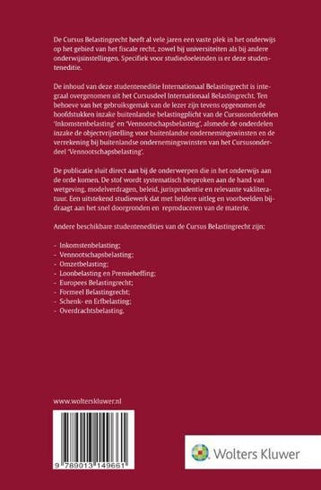 Studenteneditie Cursus Belastingrecht Internationaal, Verzenden, Gelezen