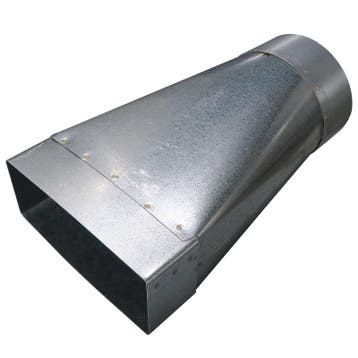 Verloopstuk van rechthoekig 170mm x 70mm naar rond Ø 150mm, Verzenden, Nieuw