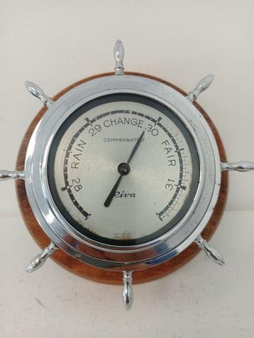 Marine barometer - Staal en hout - RIVA Sailor Brometer