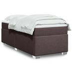 vidaXL Boxspring met matras stof donkerbruin 90x200 cm, Huis en Inrichting, Slaapkamer | Bedden, 90 cm, Eenpersoons, Bruin, Verzenden