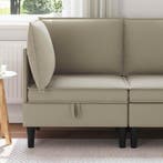 vidaXL Hoeksofa met Opbergruimte Zand Fluweel, Huis en Inrichting, Banken | Bankstellen, Verzenden, Nieuw, Stof, Minder dan 150 cm