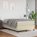 vidaXL Boxspring bed kunstleer crèmekleurig 120x200 cm, Overige materialen, Verzenden, Nieuw, Twijfelaar