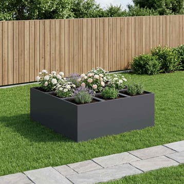 vidaXL Plantenbak Antraciet 100 x 100 x 20 cm Koudgewalst, Minder dan 30 cm, 100 cm of meer, Verzenden, Nieuw