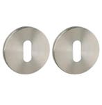 Set van twee sleutelplaatjes ø52x6mm Permafix rvs mat, Verzenden, Nieuw