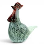 sculptuur, White Rooster in Murano Style - 20 cm - Glas
