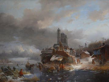 Frederik Marinus Kruseman (1816-1882) - IJsgezicht. (Groot