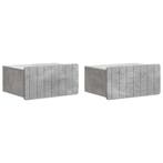 vidaXL Wandbeugel Bedkast met lade 2 pcs Betongrijs 49 x, Huis en Inrichting, Minder dan 45 cm, Verzenden, Nieuw, Minder dan 55 cm