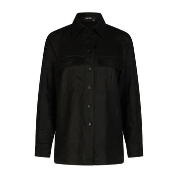 Marc Aurel • zwarte linnen blouse • 36, Kleding | Dames, Marc Aurel, Verzenden, Zwart, Nieuw