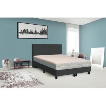 Boxspring Bjorn Pocket -  pocketvering matras 20 cm, Ophalen of Verzenden, Nieuw, Twijfelaar, Grijs