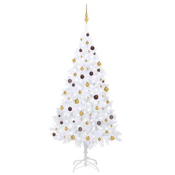 vidaXL Kunstkerstboom met verlichting en kerstballen 240 cm, Diversen, Kerst, Verzenden, Nieuw