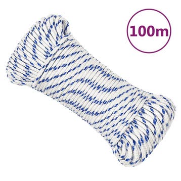 vidaXL Boot touw 4 mm 100 m polypropyleen wit, Verzenden, Nieuw