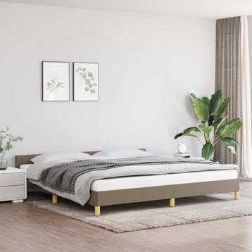 vidaXL Bedframe zonder matras stof taupe 200x200 cm, Verzenden, Overige maten, 200 cm, Stof