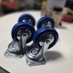 NIEUW !!  Set van 4  zwenkwielen 100 mm  met voetplaat 105x8, Doe-het-zelf en Verbouw, Zwenkwielen, Ophalen of Verzenden, Nieuw