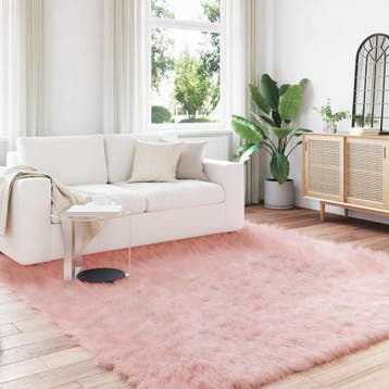 vidaXL Tapijt van imitatie TAFALLA Roze 240 x 240 cm, Verzenden, Nieuw, Roze