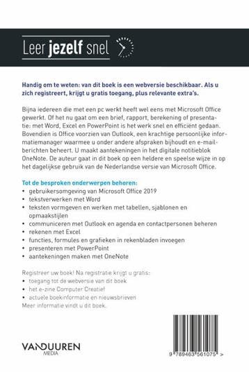 Microsoft Office 2019 / Leer jezelf SNEL... 9789463561075, Verzenden, Zo goed als nieuw, Ronald Smit