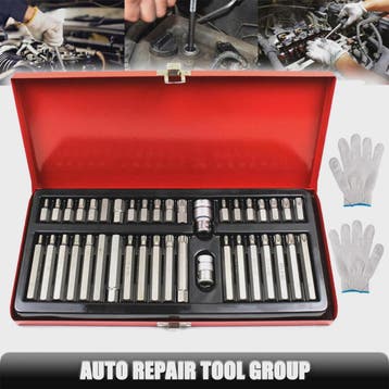 40-delige Torx Hex Spline Bit Socket Set met Werkhandschoene