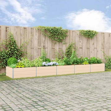 vidaXL Plantenbak Ivoor 480 x 100 x 45 cm Gegalvaniseerd, 100 cm of meer, Verzenden, Nieuw, Metaal