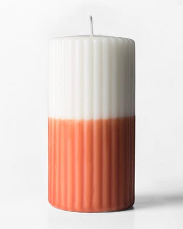 HEMA Stompkaars 7x13cm ribbel ivoor-oranje, Verzenden, Nieuw