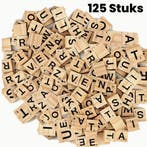 125 STUKS Houten Scrabble Letters met Letterwaarde, Verzenden, Nieuw