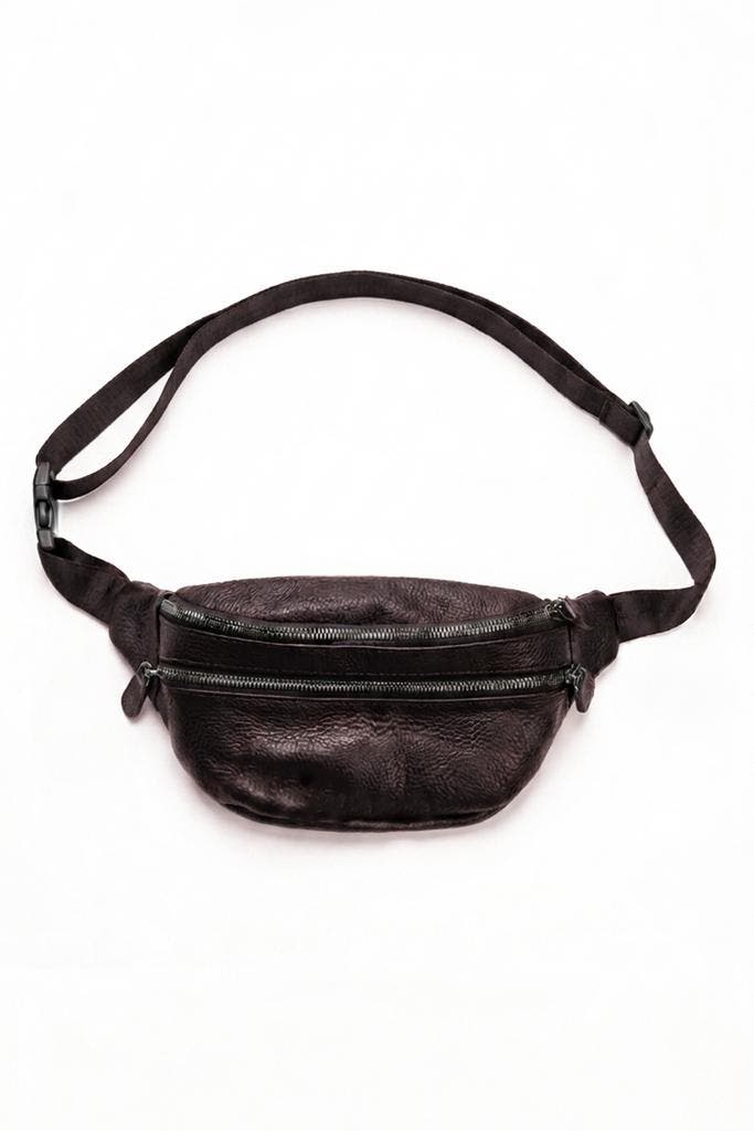 KIMU® Heuptas Donkerbruin 2 Ritsen Echt Leer Fanny Pack met, Sieraden, Tassen en Uiterlijk, Tassen | Damestassen, Overige typen