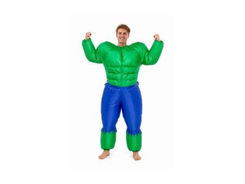 Veiling - Opblaas Kostuum Hulk Groen Onesize, Nieuw
