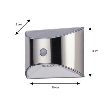 Solar wandlamp Flint RVS met bewegingsmelder, Zonne-energie, Verzenden, Minder dan 50 watt, Wandlamp