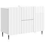 vidaXL Dressoir met lade Hoogglans Wit 89 x 34,5 x 62 cm, Verzenden, Nieuw, Overige houtsoorten, Minder dan 50 cm